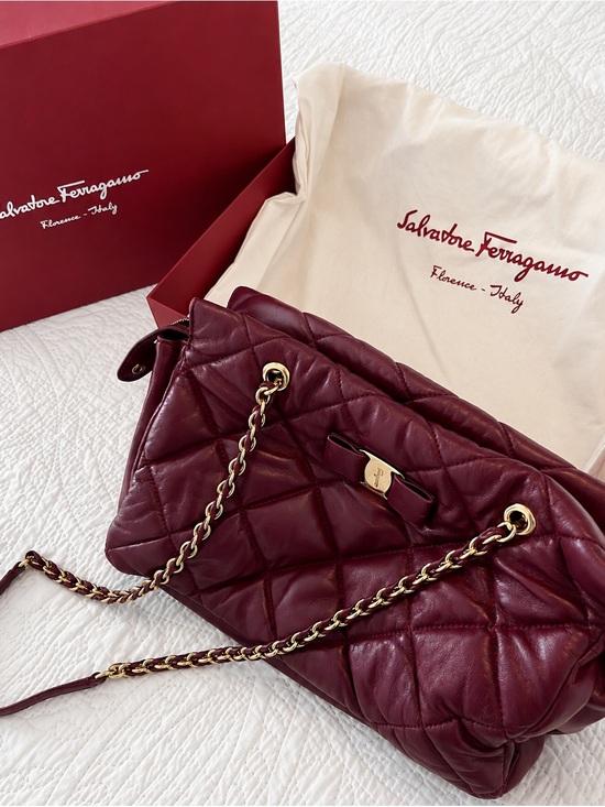 Salvatore Ferragamo Handbags - Salvatore Ferragamo Ginette Quilted Nappa Leather Chain Bag